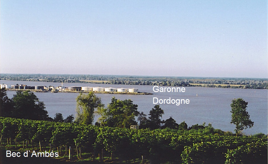 Garonne - Zusammenfluss Garonne mit Dordogne